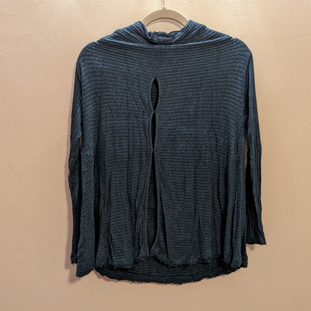 🫰🏼 Free People Semi Open Back Turquoise Waffle Knit